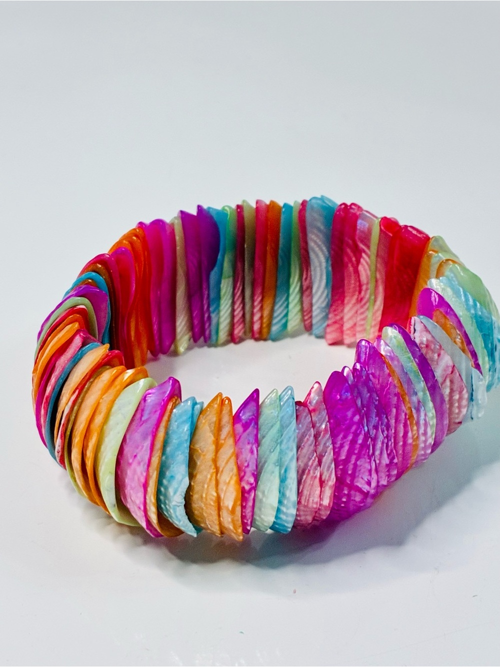 Source Unknown Multicolor Shell Disk Stretch Bracelet - Picture 4 of 16